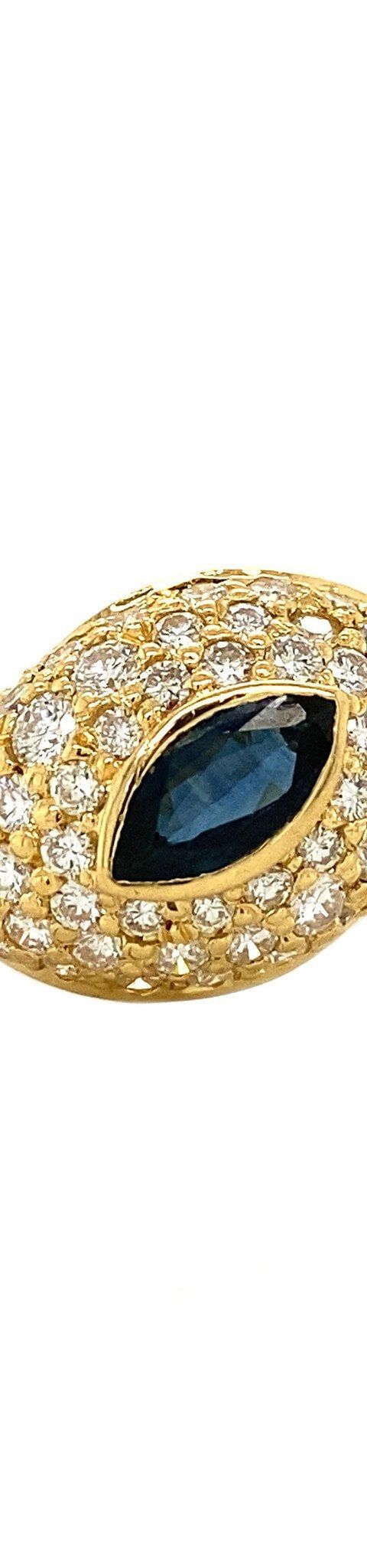 Vintage 18K Gold Ring with Sapphire and Diamond